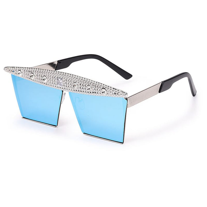 Levoire | lunettes de soleil grande monture décor strass Une taille Gris bleu