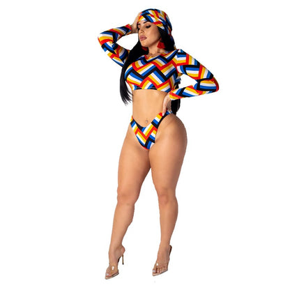 Levoire | maillot de bain à manches longues trois pièces MULTICOLORE