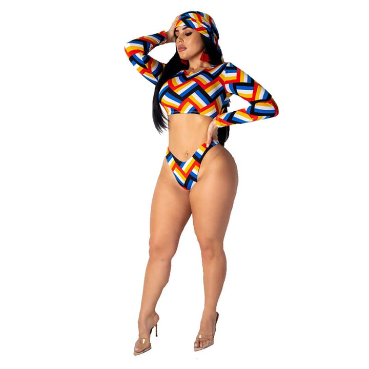 Levoire | maillot de bain à manches longues trois pièces MULTICOLORE