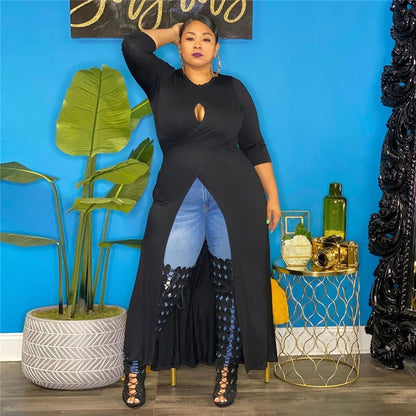 Levoire | Nappe de table longue avec col uni NOIR