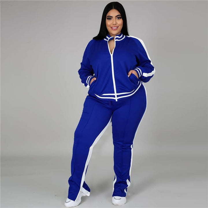 Levoire | veste de course avec zip, poches et pantalon de course BLEU