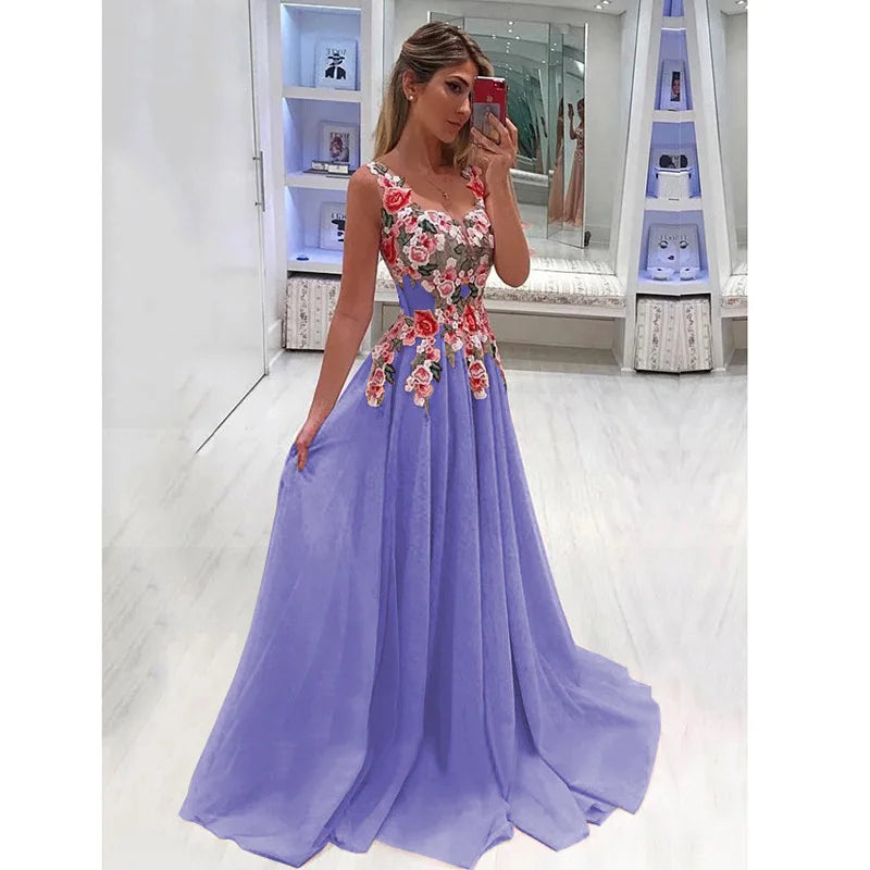 Levoire | Robe Maxi Avec Broderie Florale