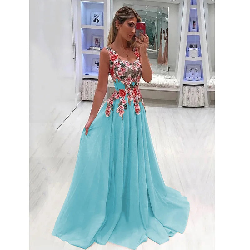 Levoire | Robe Maxi Avec Broderie Florale