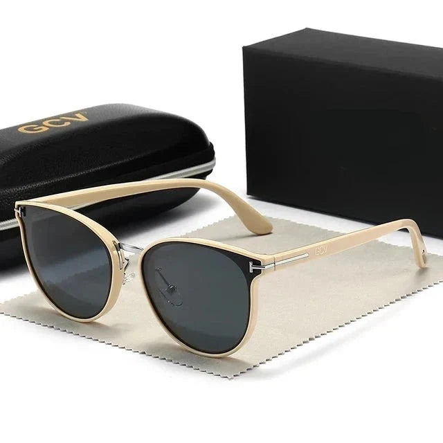 Levoire | Lunettes De Soleil Cat Eye Élégantes Pour Unisexe Blanc Noir