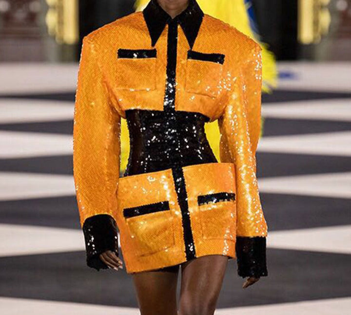 Levoire | Paillettes Enfoncées Cols Sans Manches Robes Mini