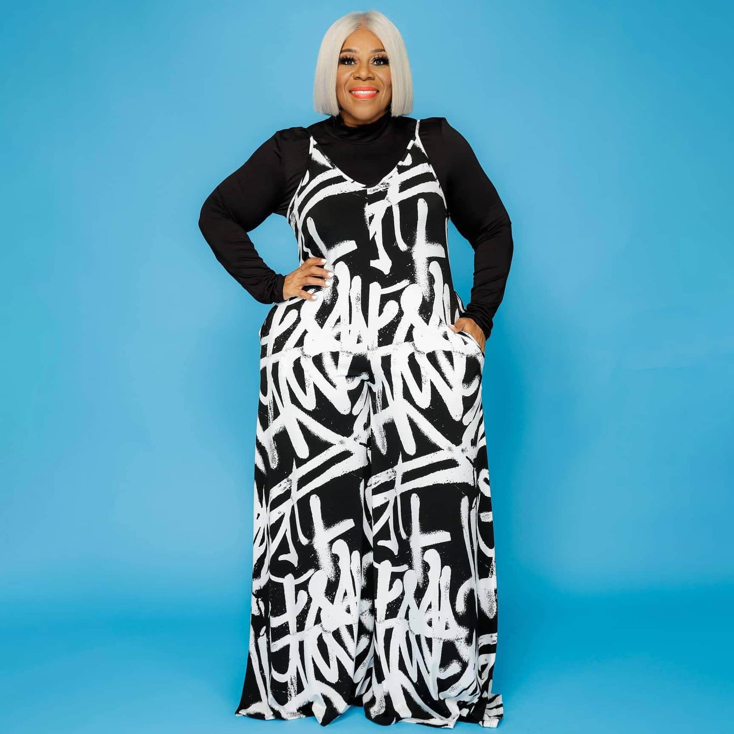 Levoire | Pantalons Larges Graffiti Imprimé Dos Nu