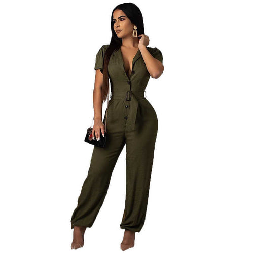Levoire | robe à manches courtes avec bouton et ceinture