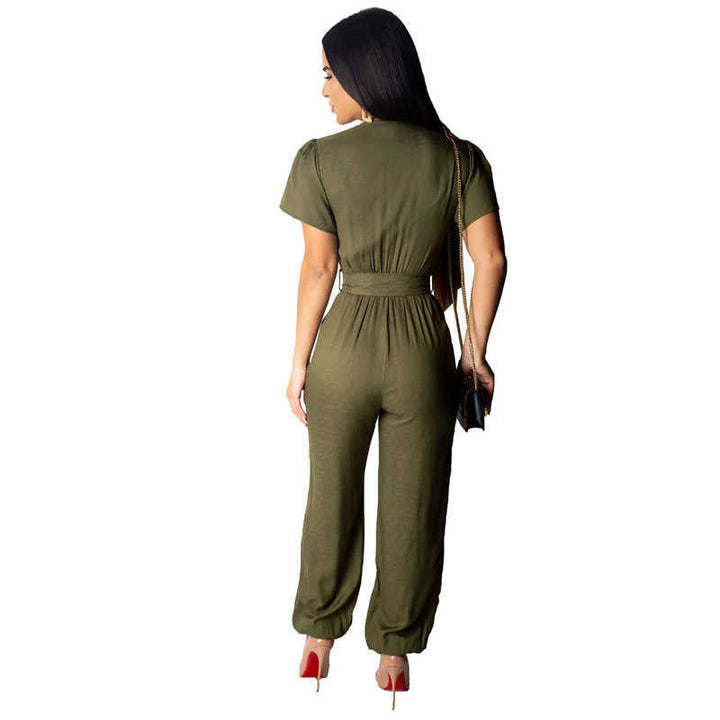 Levoire | robe à manches courtes avec bouton et ceinture