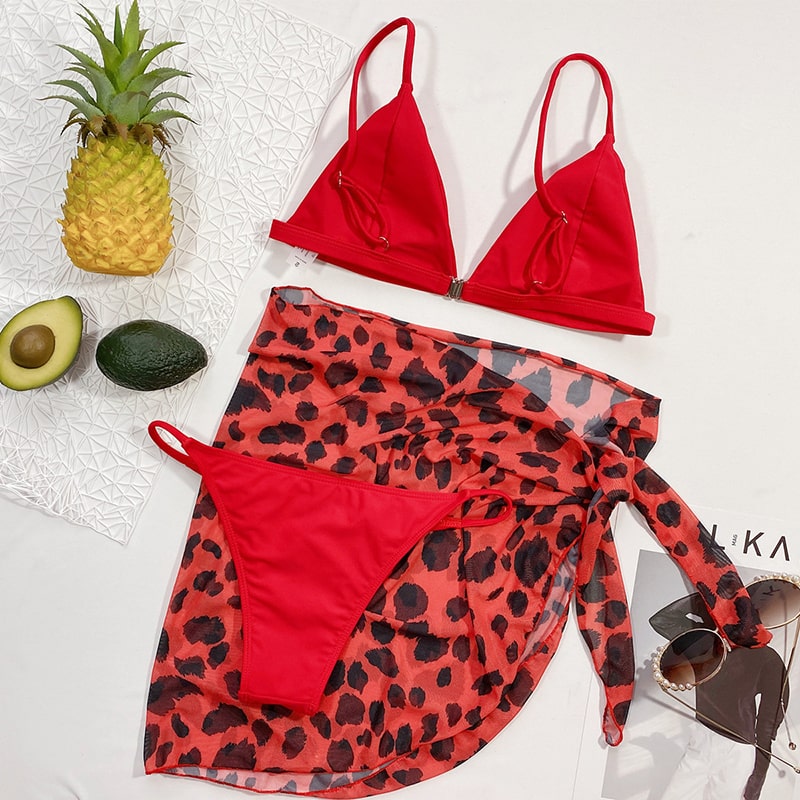 Levoire | bikini de bain sexy 3 pièces imprimé léopard
