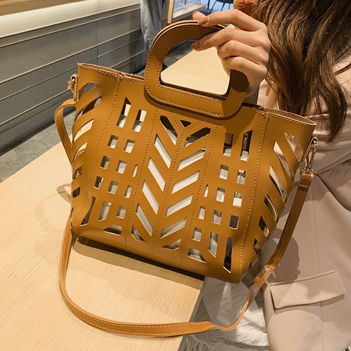 Levoire | sac design découpe avec poche Une taille Marron