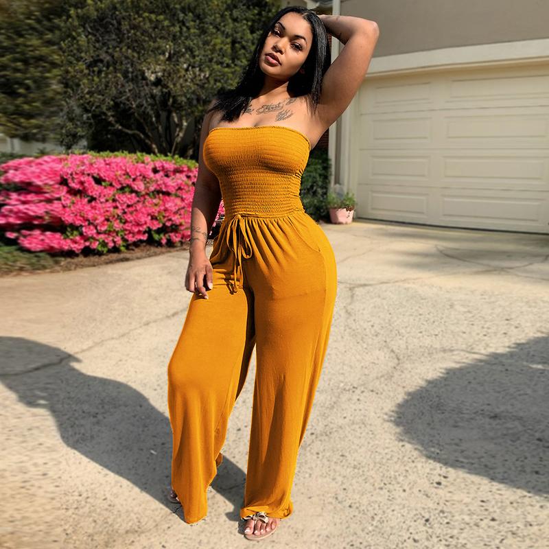Levoire | unicolore bustier-pantalons JAUNE