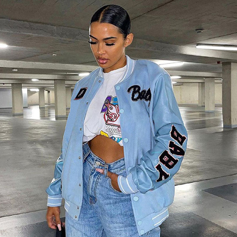 Levoire | veste de baseball ajustée BLEU