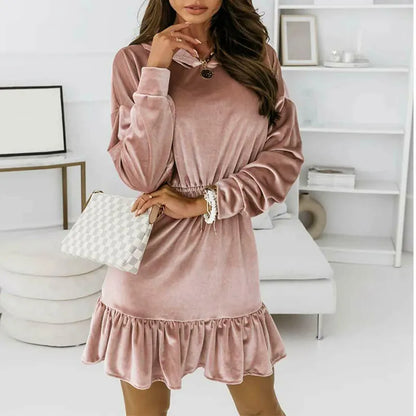 Levoire | courte à capuche en velours et manches longues ROSE