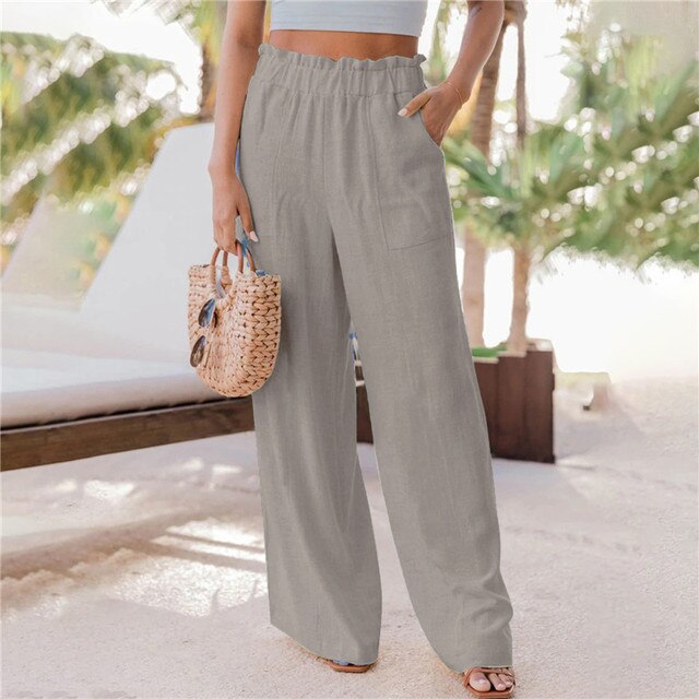 Levoire | Pantalon Classique À Jambe Large Gris clair