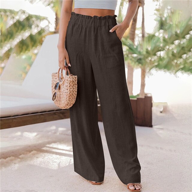 Levoire | Pantalon Classique À Jambe Large Brun foncé
