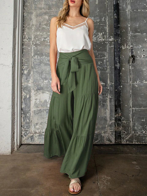 Levoire | Pantalon Plissé Avec Taille Élastique Vert