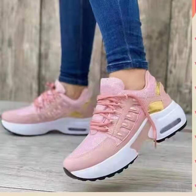 Levoire | Baskets Compensées Vulcanisées Avec Lacets Rosa