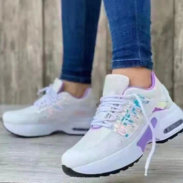 Levoire | Baskets Compensées Vulcanisées Avec Lacets Blanc violet