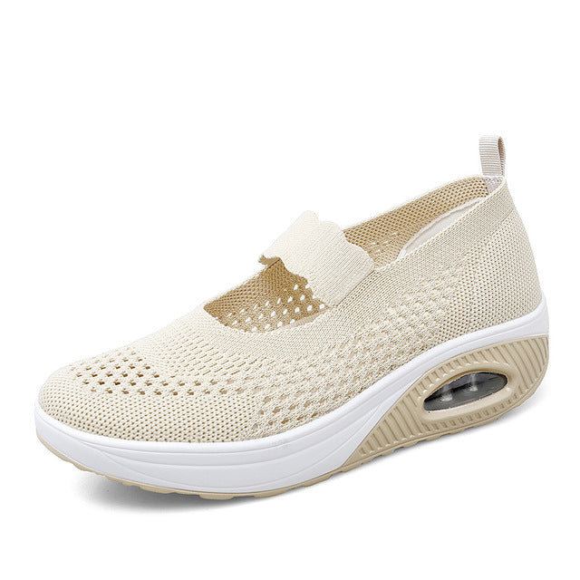Levoire | Baskets Orthopédiques Sandales À Semelle Épaisse Pour Femmes Beige