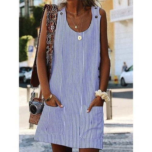 Levoire | Robe Sans Manches Rayée Pour Femmes, Grandes Tailles
