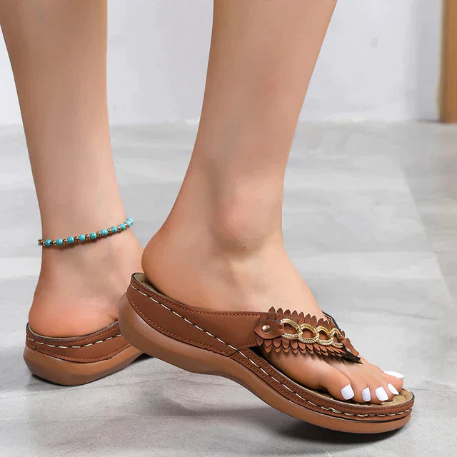 Levoire | Sandales À Talons Compensés Orthopédiques Chocolat