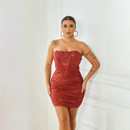 Levoire | Robe mini chic et élégante Bourgogne