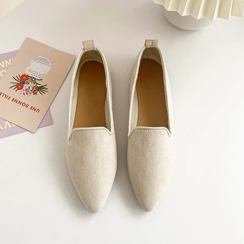 Levoire | Stylish Flat Shoes With Pointed Toes And Non-Slip Soles Beige