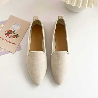 Levoire | Stylish Flat Shoes With Pointed Toes And Non-Slip Soles Beige