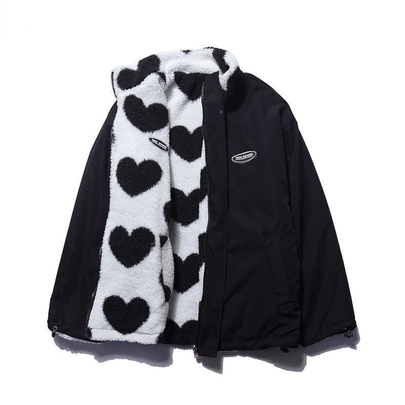 Levoire | Veste Réversible Doublée En Cœur Noir (Presque épuisé)