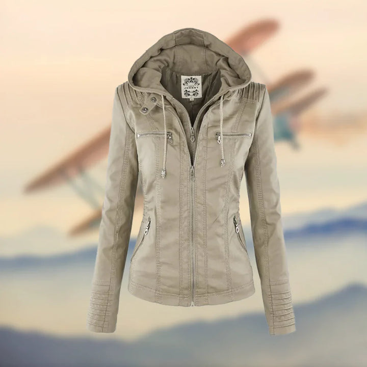 Levoire | Veste En Cuir Italien Faite À La Main BEIGE