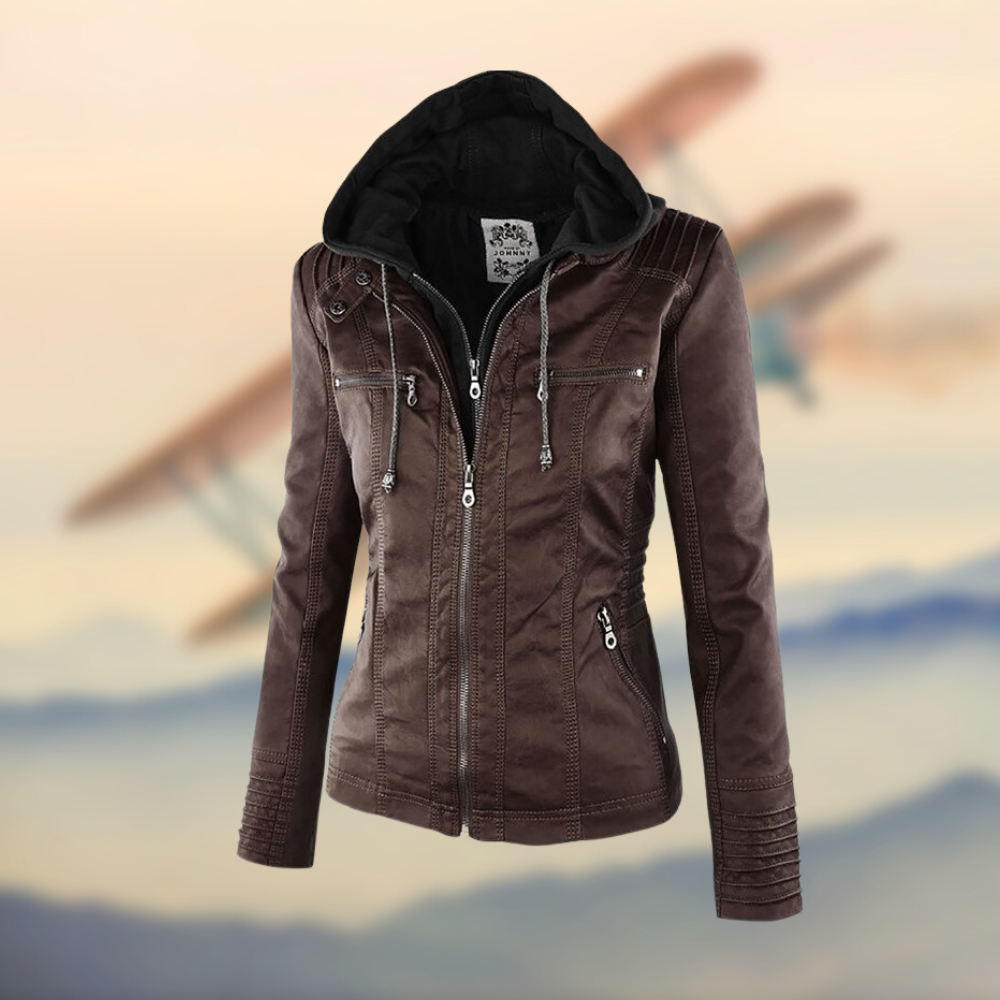 Levoire | Veste En Cuir Végan Braun