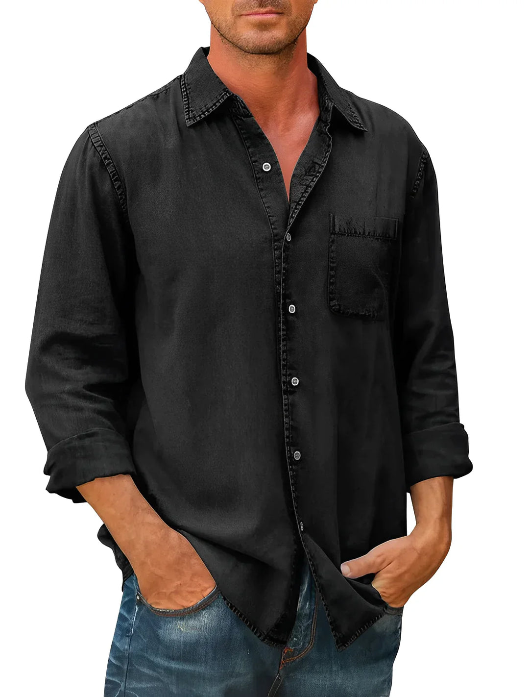 Levoire | Chemise confortable en tissu Ola Noir