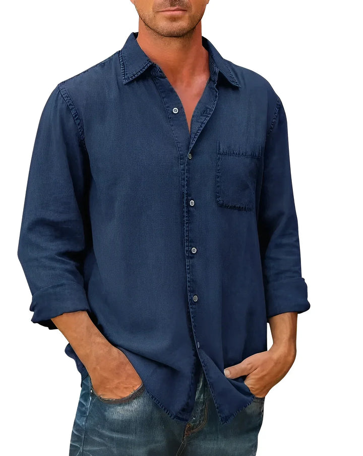 Levoire | Chemise confortable en tissu Ola Bleu foncé
