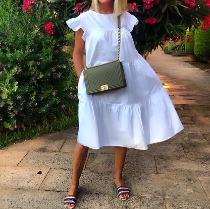 Levoire | Robe Mi-Longue Avec Des Manches Froncées