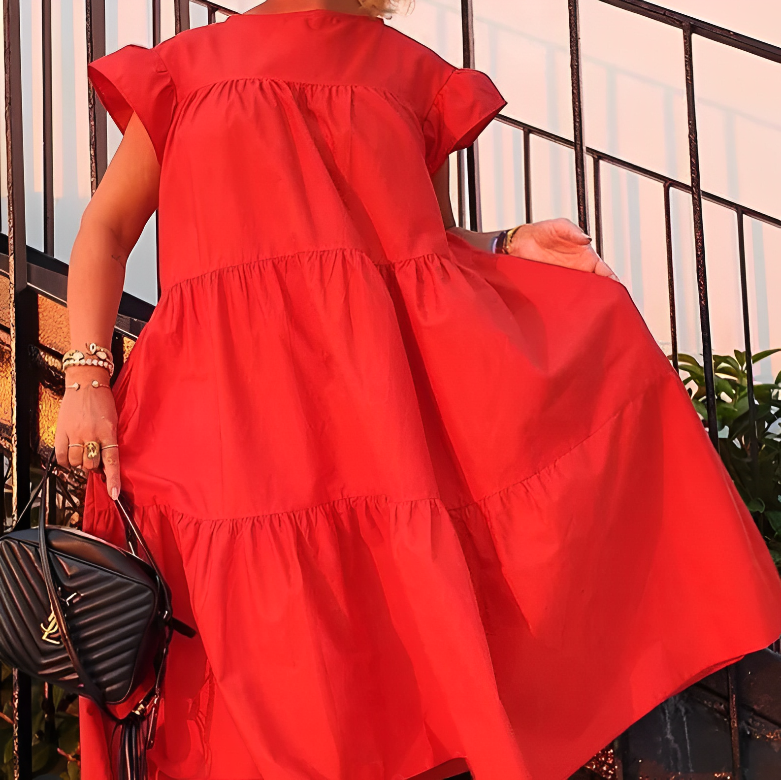 Levoire | Robe Mi-Longue Avec Des Manches Froncées