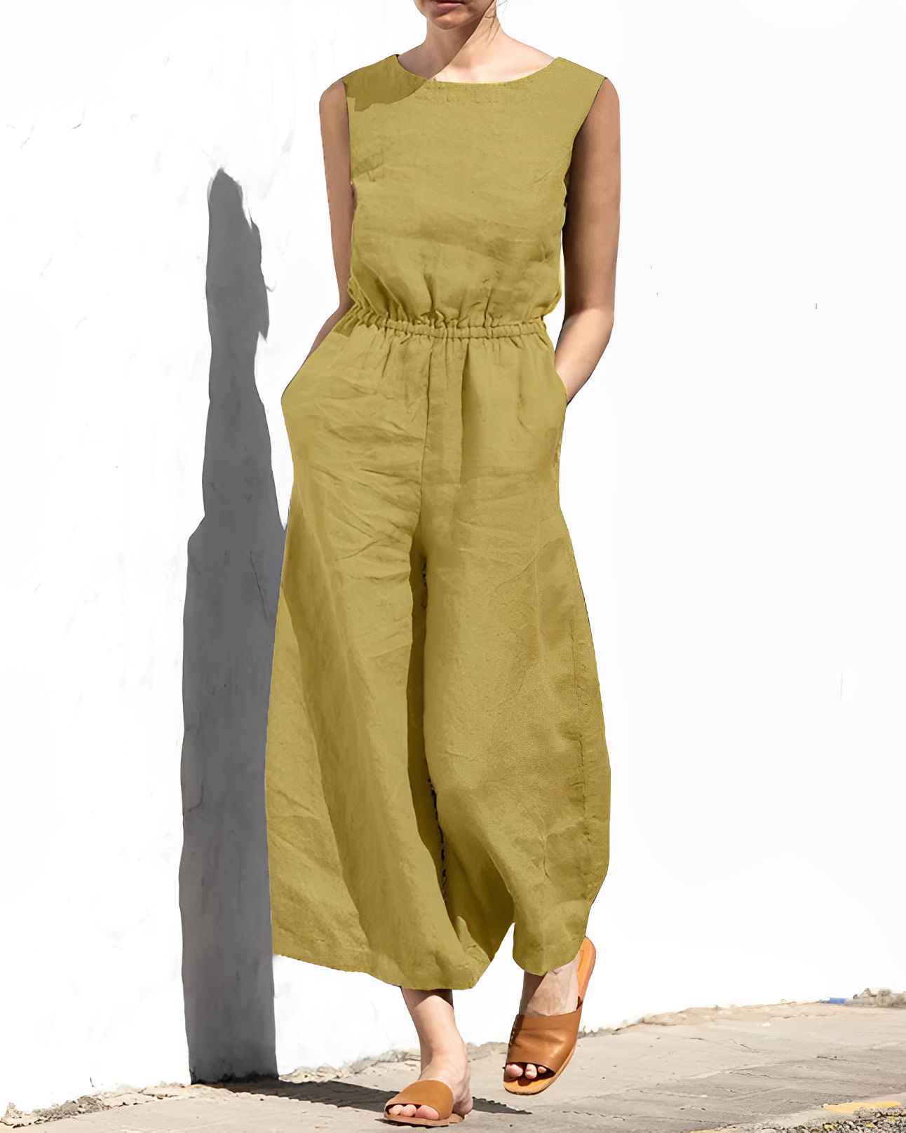 Levoire | Jumpsuit Femme Uni Aéré Vert clair