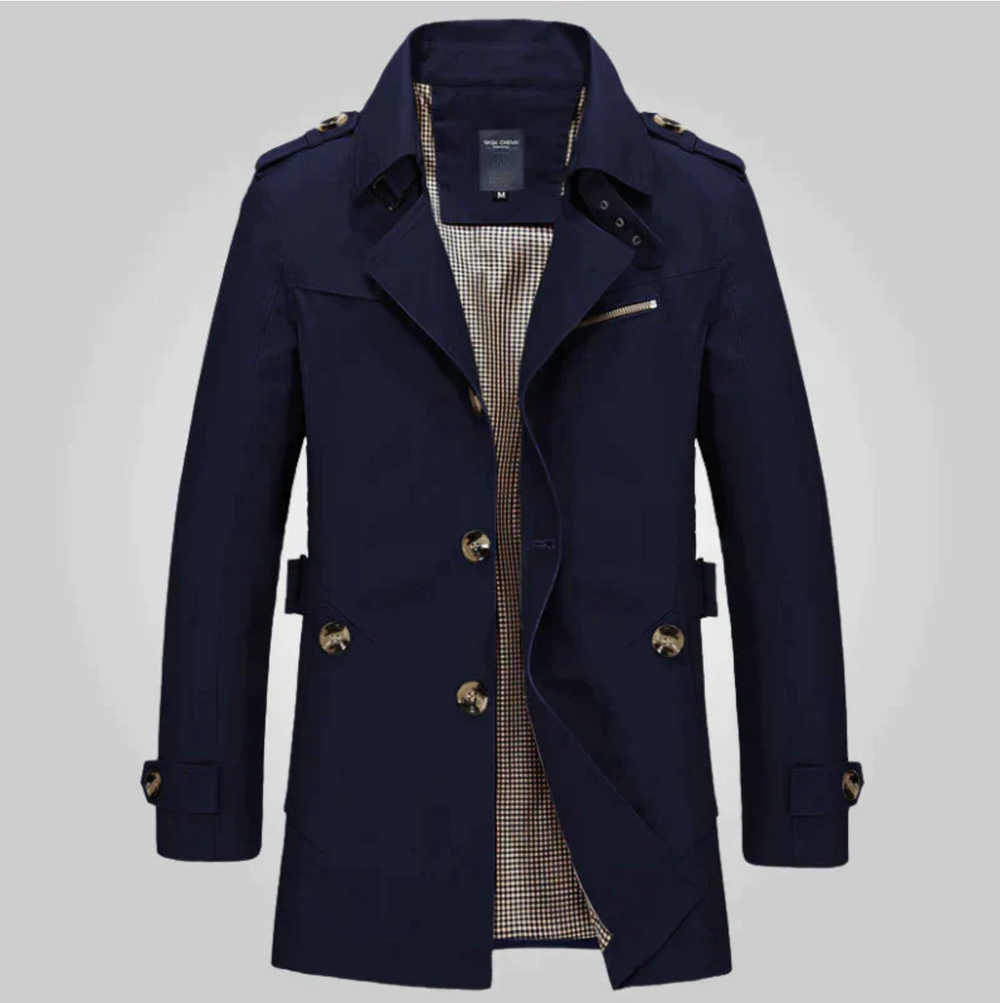 Levoire | Trench-Coat Pour Hommes Conception Classique Et Style Raffiné bleu foncé
