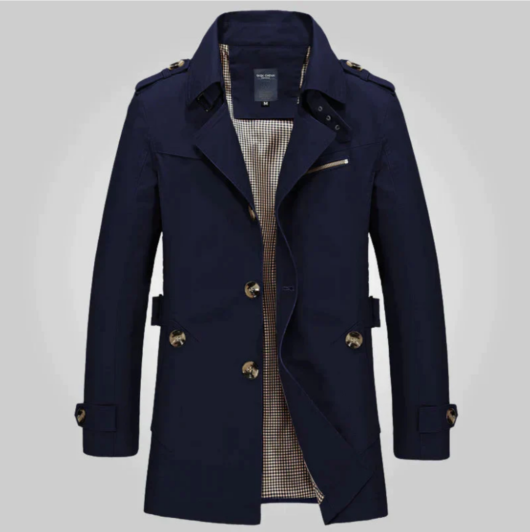Levoire | Trench-Coat Pour Hommes Conception Classique Et Style Raffiné bleu foncé
