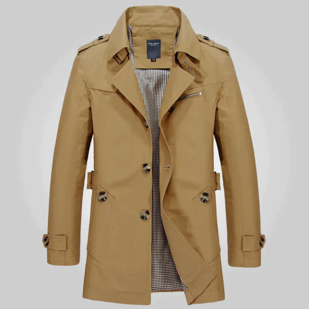 Levoire | Trench-Coat Pour Hommes Conception Classique Et Style Raffiné Braun