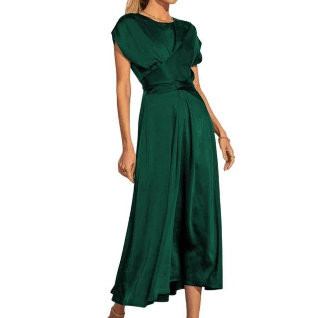 Levoire | Robe Midi Avec Des Détails De Broderie Au Point De Croix Pour Femmes Bleu foncé