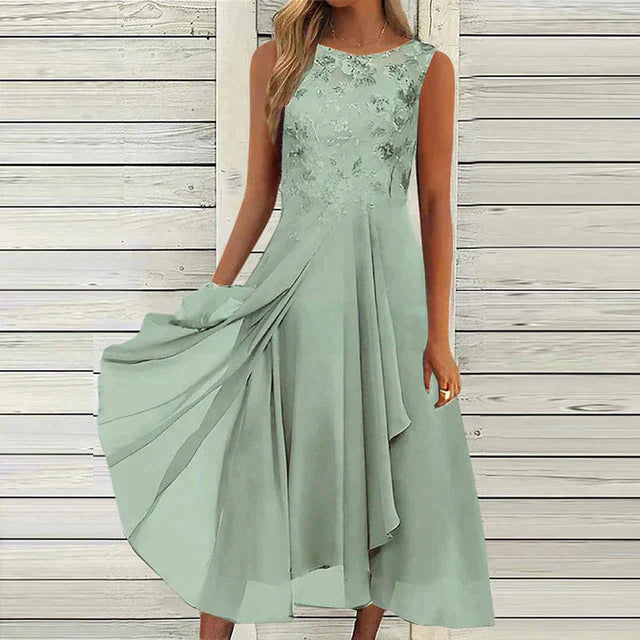 Levoire | Robe D'Été Élégante En Matériau Léger Vert