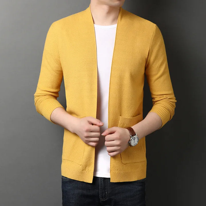 Levoire | Gilet Homme En Look Merino Chaud Jaune