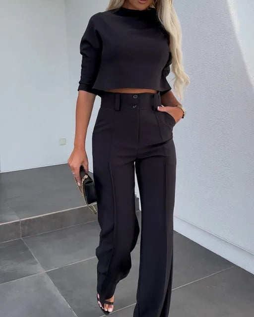 Levoire | Rentous Taille Haute Pantalon Set Noir