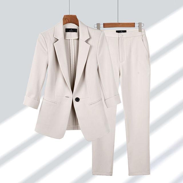 Levoire | Ensemble De Blazer Élégant Pour Femmes Pour Un Style Polyvalent Beige
