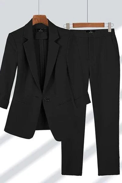 Levoire | Ensemble Élégant Avec Blazer Et Pantalon Pour Femmes Noir