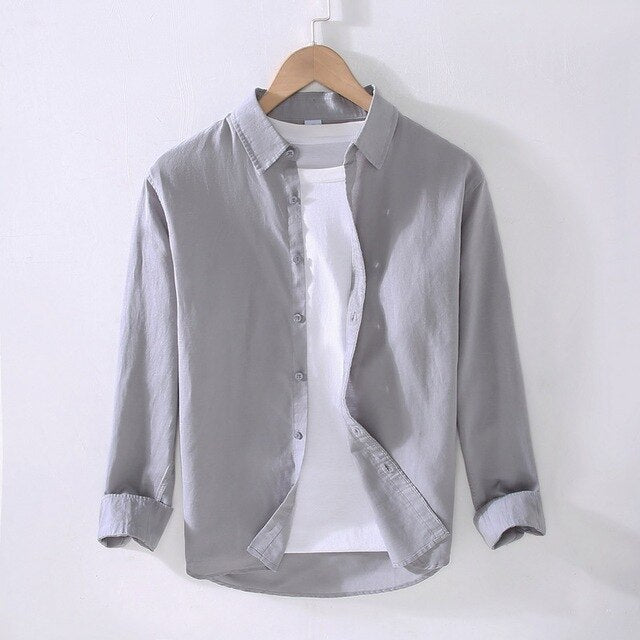 Levoire | Chemise Légère À Manches Longues Et Boutons Gris
