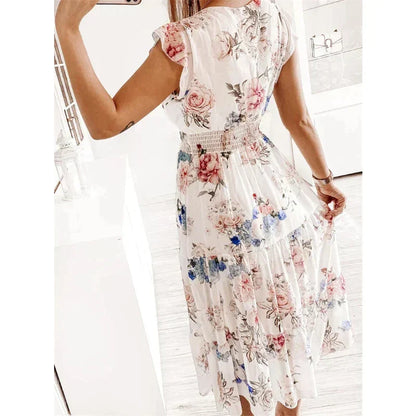 Levoire | Robe Imprimée Avec Décolleté En V Et Motif Floral