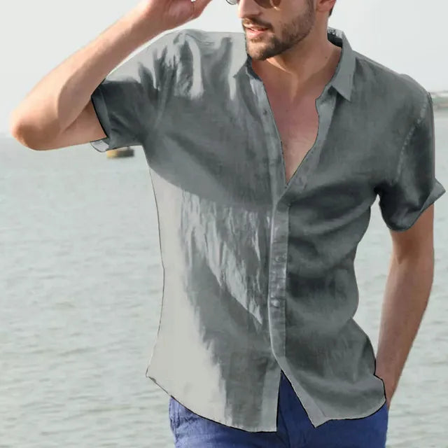 Levoire | Chemise En Lin Coupe Relaxee Hommes
