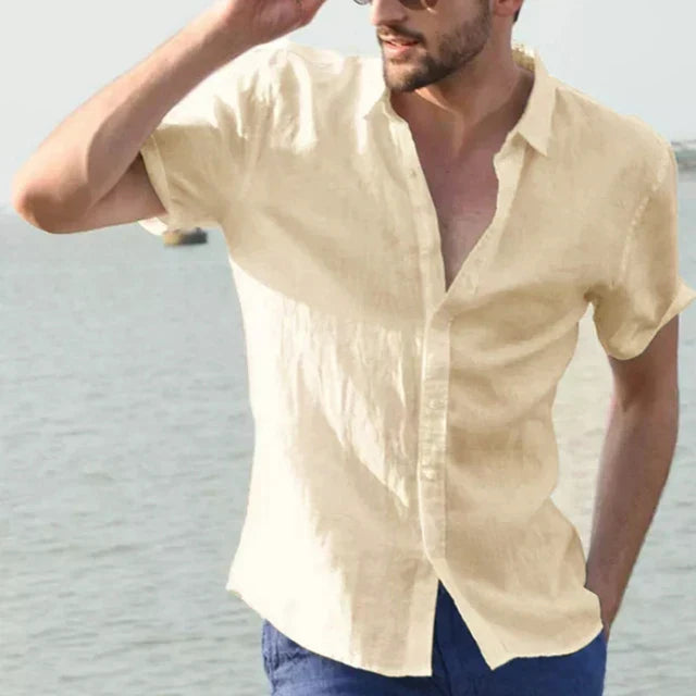 Levoire | Chemise En Lin Coupe Relaxee Hommes Khaki