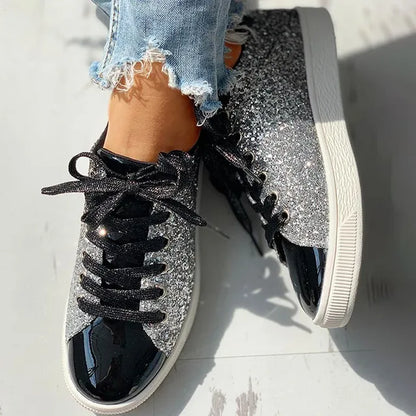 Levoire | Chaussures de luxe décontractées à paillettes pour femmes Noir